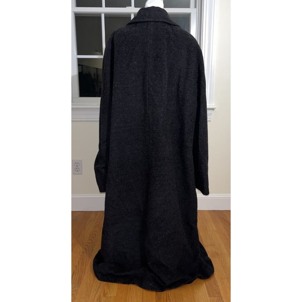 Bill Blass Coat Womens 14 Black Textured Alpaca Merino Wool Italian Overcoat - Picture 4 of 6